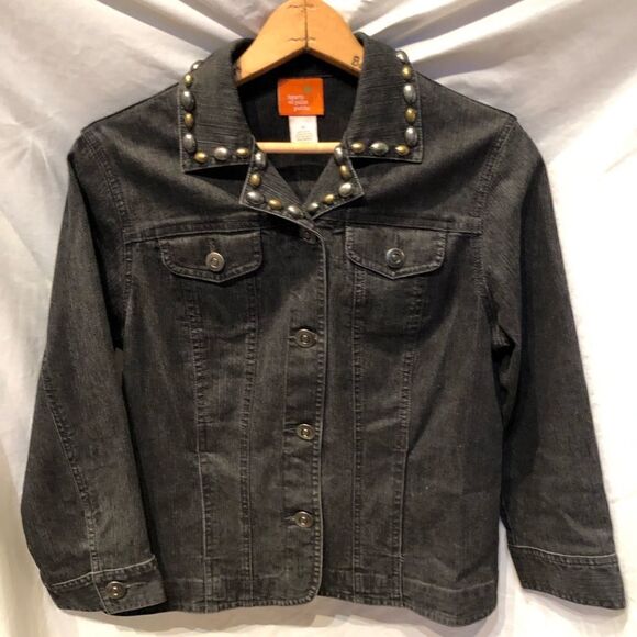 Hearts of Palm  Petite Jean Jacket Black Petite 8 - Picture 1 of 8